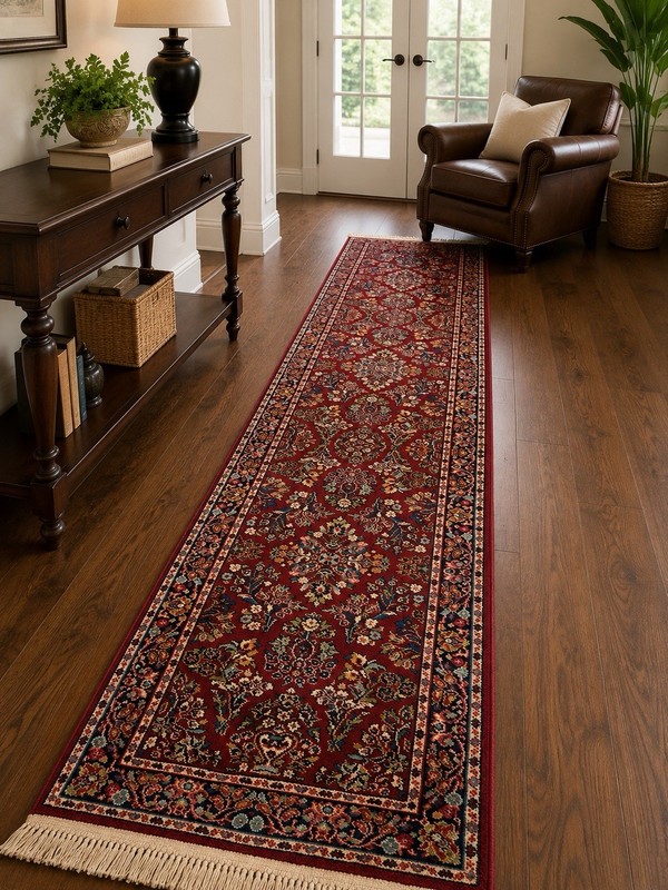 2.6' x 12' Karastan wool Rug, Red Sarouk 785, Original 700 Series gallery