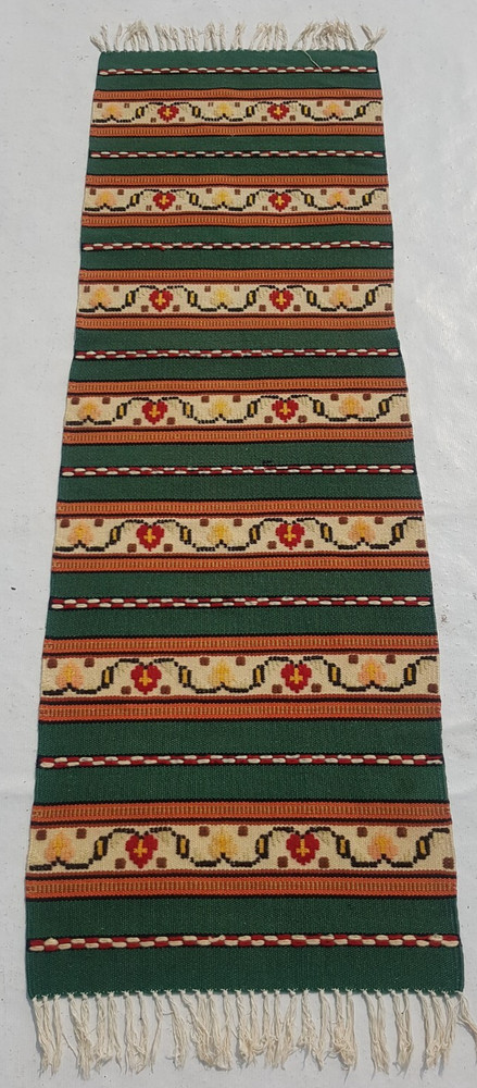 Vintage Traditional Handcrafted Turkish Striped Rug for Home Décor 176x59 cm
