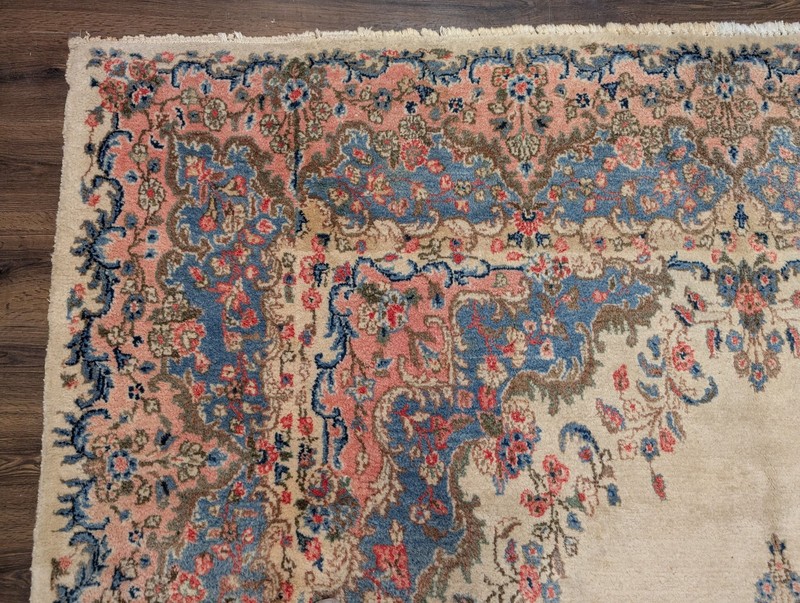 Per'sian Rug 9x12, Light Colors, Semi Antique, Oat Blue Pink, Hand Knotted gallery