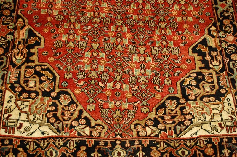 NATURAL WOOL Old Oriental Rugs Hand Woven,knotted size Approximately3'10" x 5'8" gallery