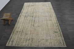 Oushak Turkish Vintage Rug 5×8 Kilim Rug Anatolian Handmade Boho Decor BEIGE