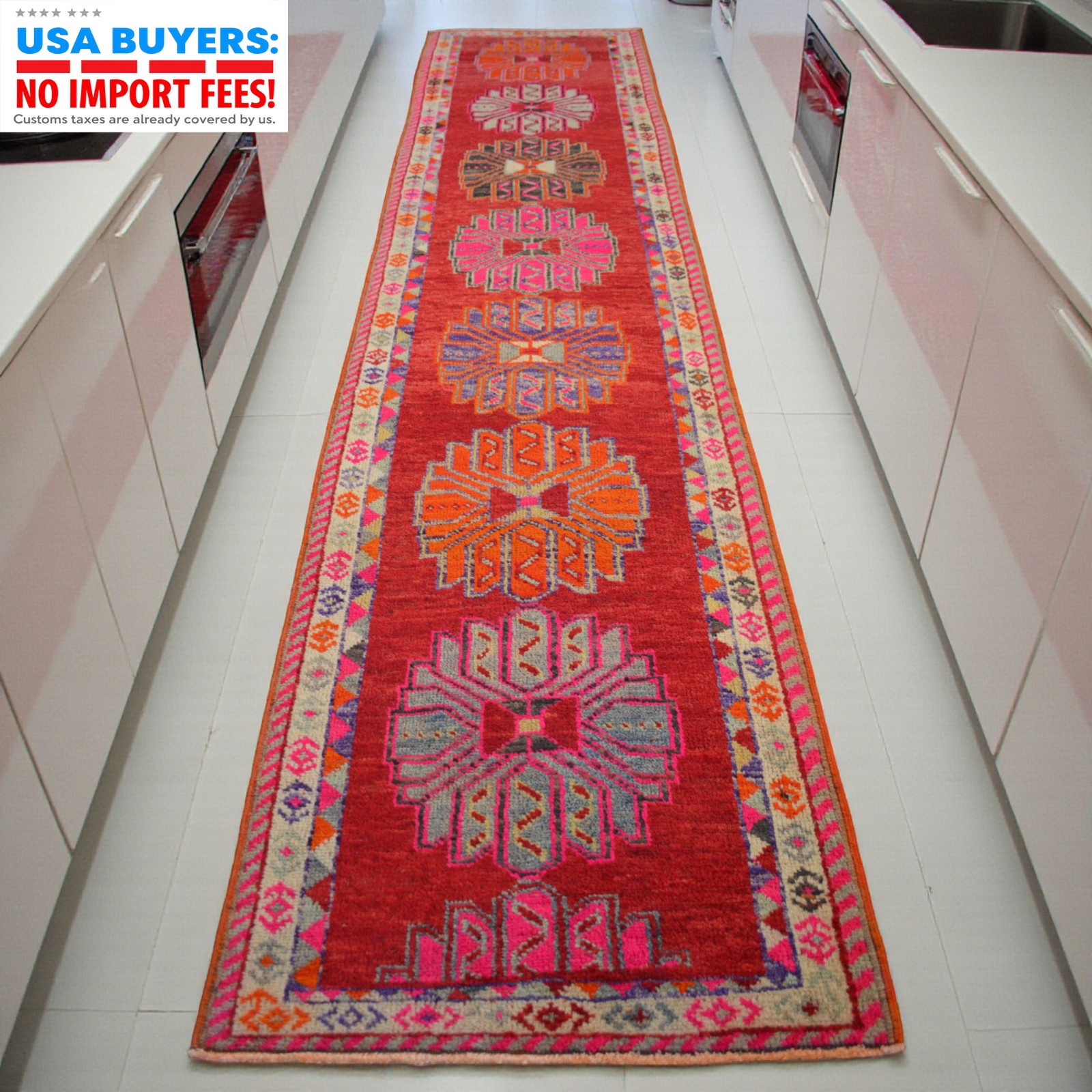 3x13 Runner Turkish Rug Hand Made Extra Long Hallway Rug Kitchen Decor Rug gallery