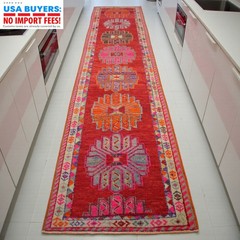 3×13 Runner Turkish Rug Hand Made Extra Long Hallway Rug Kitchen Decor Rug