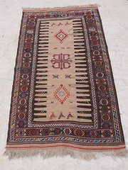 3x6ft. Tribal Sumak Kilim Wool Rug