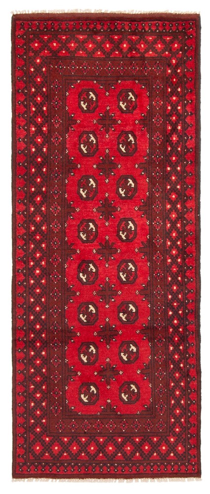 Vintage 2'7" x 6'6" Traditional Hand Knotted Vegetable Dye Wool Area Rug