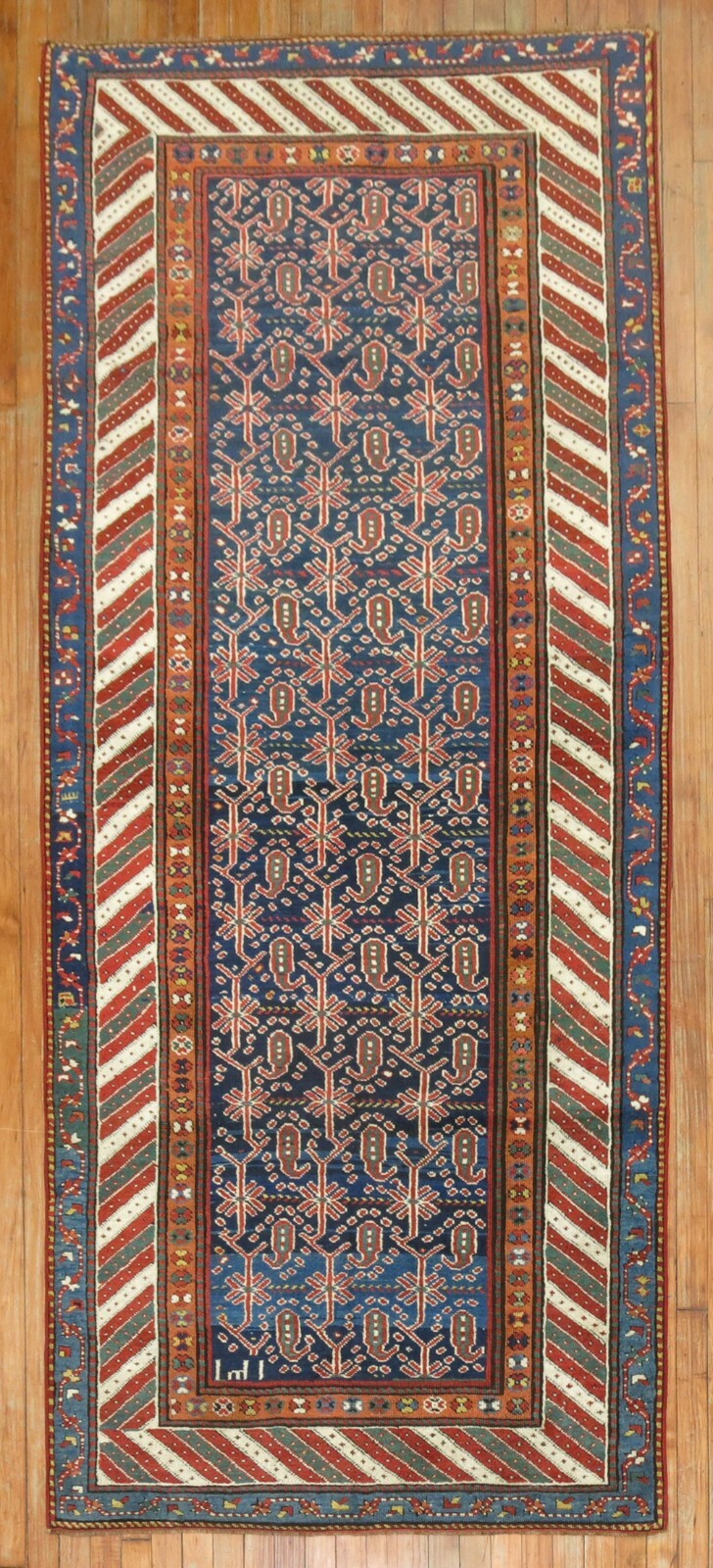 Antique Dated Caucasian Kurdish Shirvan Kuba Talish Gendje Rug Size 4'x8'8'' gallery