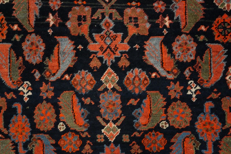 Antique Vegetable Dye Navy Blue Kork Wool Hand-made Narrow/ Long Runner Rug 3x18 gallery