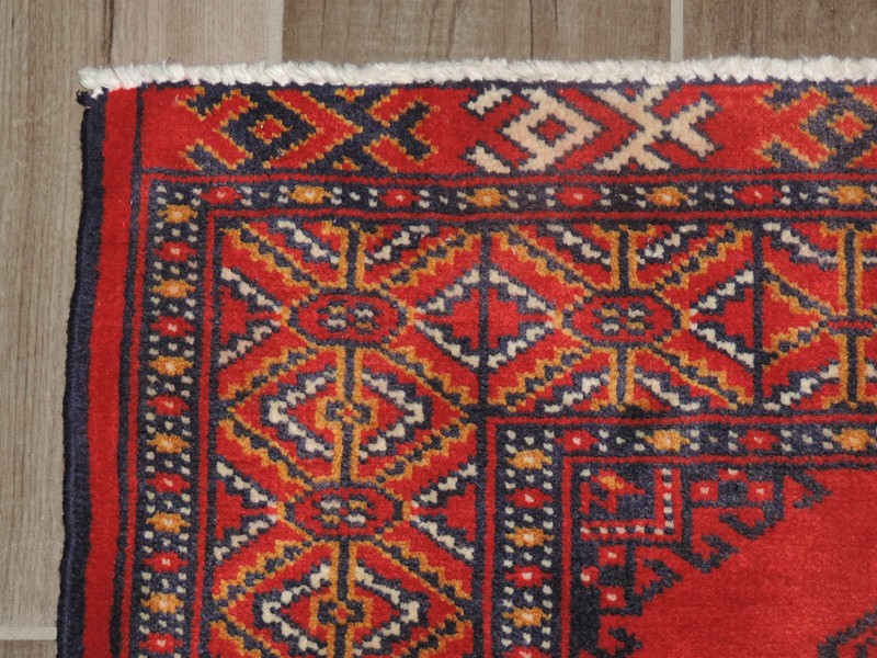 2x3ft. Handmade Turkoman Bokharra Wool Rug gallery