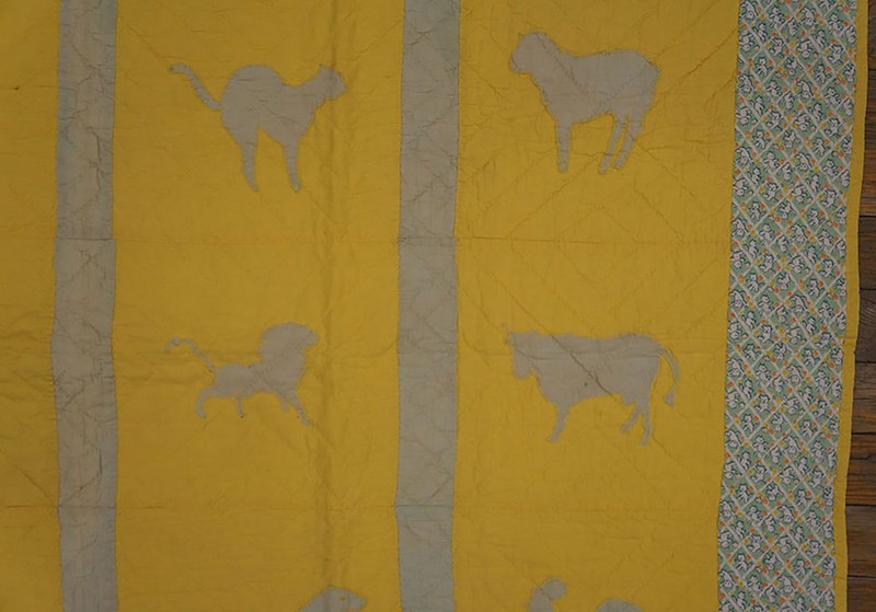 4X4 Antique American Quilts Wool Area Rug 1935 gallery