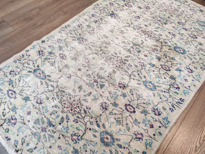 White Area Rug, Home Decor, Handmade Area Rug, Floor Rug, 3.9 x 6.4 ft gallery