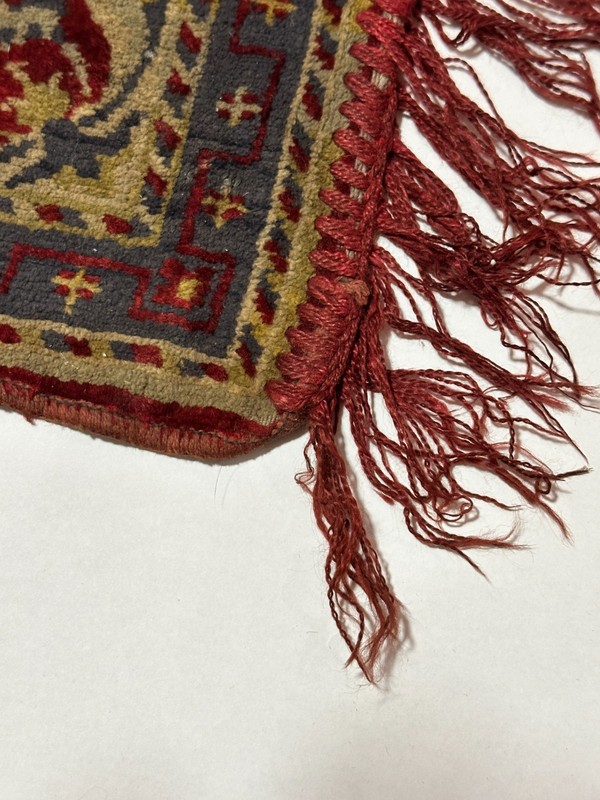 Antique Prayer Rug Anatolian Turkish Carpet Mihrab 25"x43" Vintage Red gallery