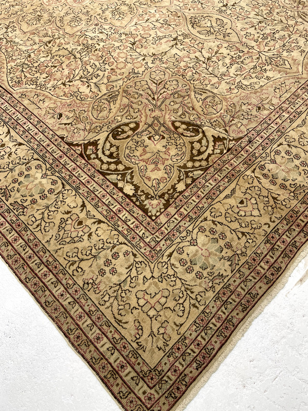 Antique Oriental Hand-Knotted Wool Area Rug Beige/Salmon/Blue 8'6" x 11'3" gallery