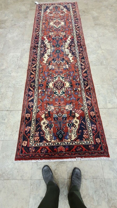 3x12ft Runner Rug | Handknotted Living Room Rug Rare Antique 1940's Wool Carpet gallery