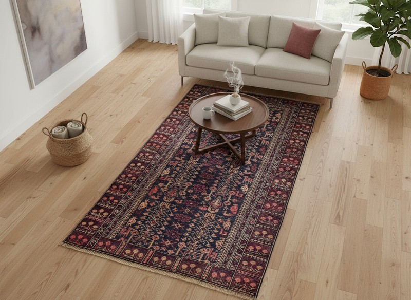 Hand Knotted Afghan Baluchi Area Rug 4x6 ft Traditional Geometric Vintage Carpet gallery