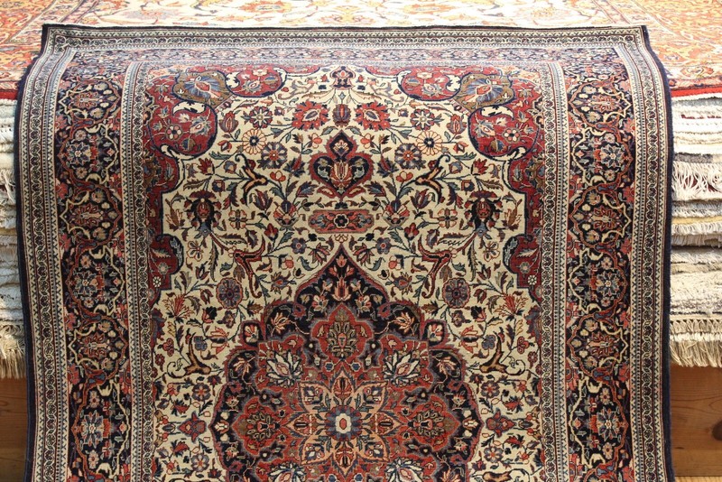 _ANTIQUE_HAND-MADE_RUG_7'X4' PRE 1900 KASSHAN ORIENTAL RUG Hand knotted Vintage gallery