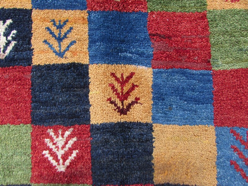 Vintage Traditional Hand Made Oriental Gabbe Wool Cream Red Small Rug 158x106cm gallery