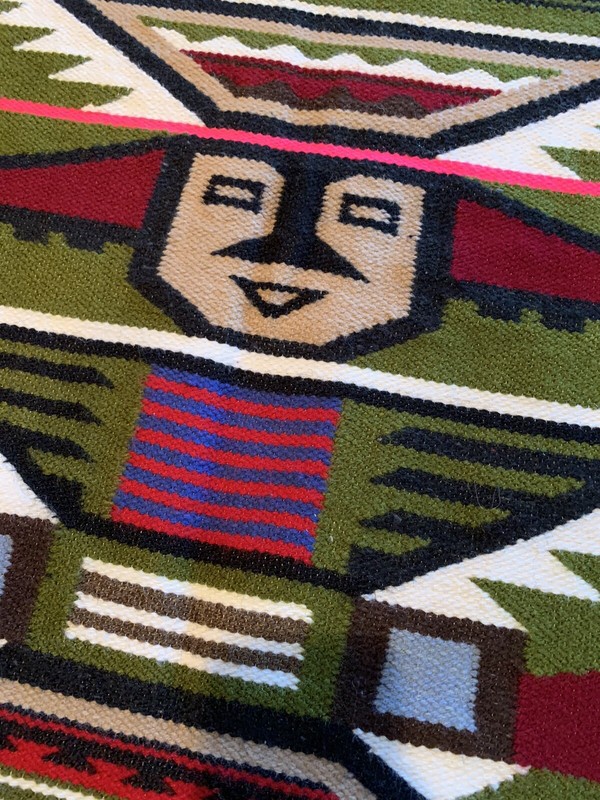Hand Woven Southwestern Aztec Design Rug Tapestry Artisan Made Wall Hanging Boho gallery