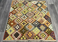 Vintage Kilim Traditional Hand Made Oriental Wool Kilim 5ft10inx3ft 171cmx133cm