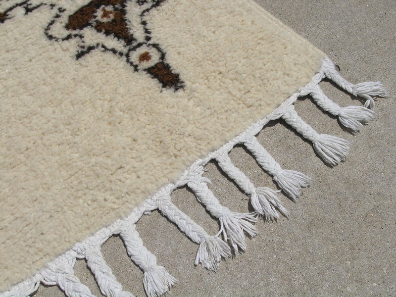 Vintage Retro Moroccan Berber Beni Ourain Hand Woven Oriental Shag Rug 46x77" gallery