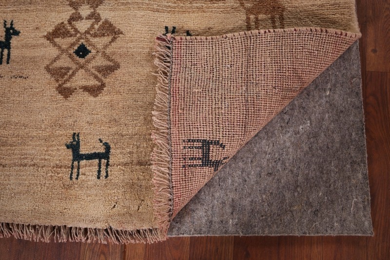 Little Animal Design Tribal Wool Gabbeh Light Brown Handmade Rug Area Carpet 4x7 gallery