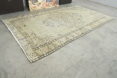 6×10 Turkish Wool Area Rug Hand-Knotted Large Vintage Oushak Carpet Rugs,670