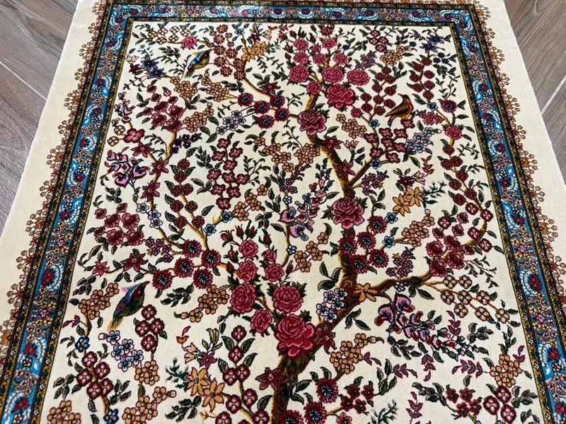 Elegant Pictorial Silk Rug - Tree of Life with Wildlife Scene, Decorative 2x3 ft gallery