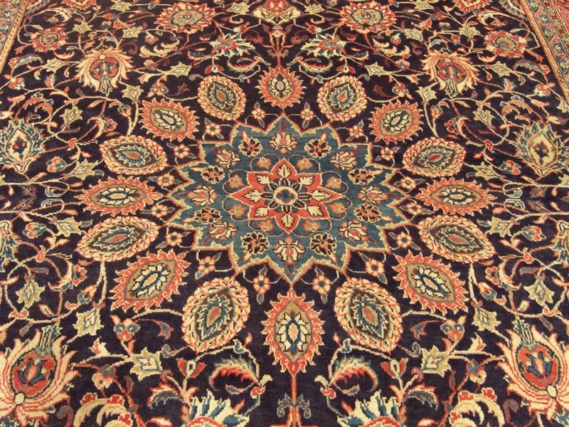 9 x 13 Authentic Handmade Antique Azeri Medallion Wool Rug _EXCELLENT CONDITION gallery