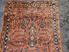 Antique Oriental Rug – 4×6 – handmade Wool Red Sarouk