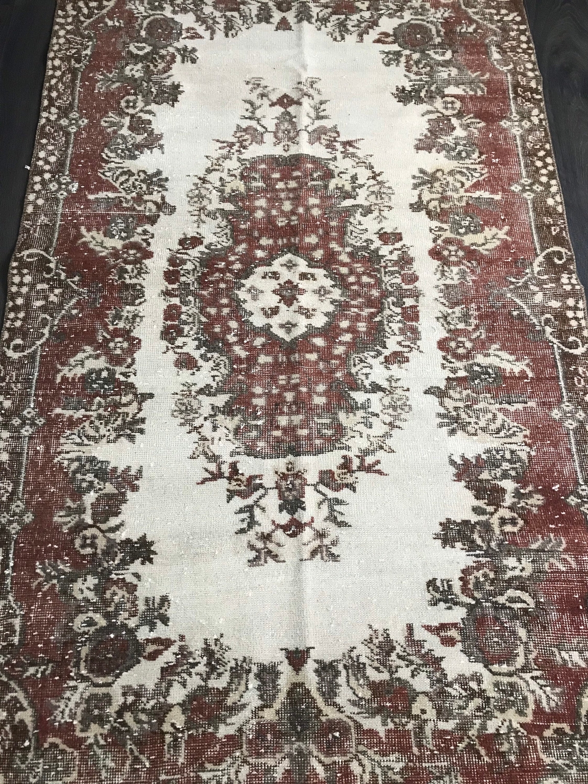 3.7x6.8 Large Vintage Turkish Oushak Rug gallery