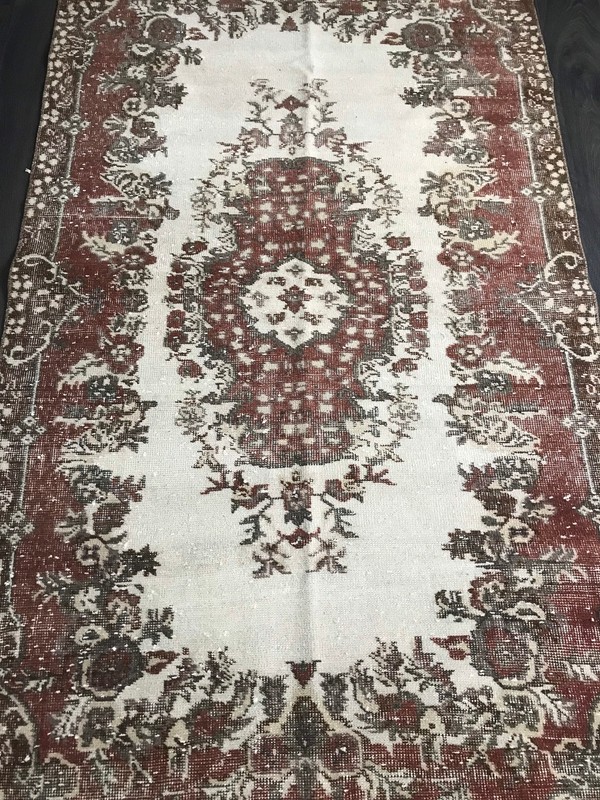3.7x6.8 Large Vintage Turkish Oushak Rug gallery