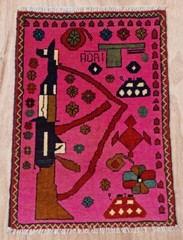 Handmade Afghan war Rug Vintage Baloch Rug Design Great Quality 80X60 Cm