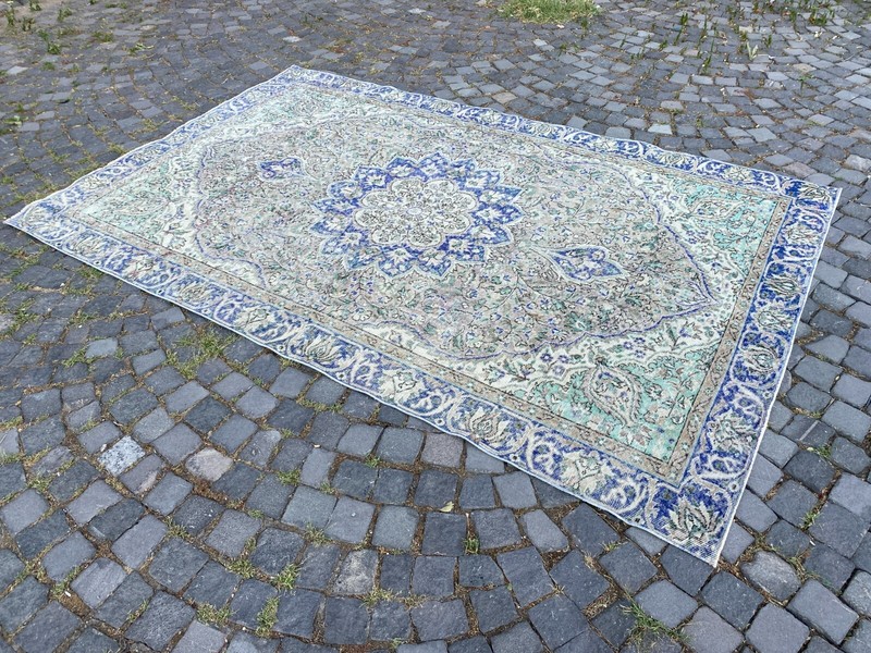 Turkish rug, Vintage rug, Large rug, Wool rug, Handmade rug, Carpet 5,9 x 9,0 ft gallery