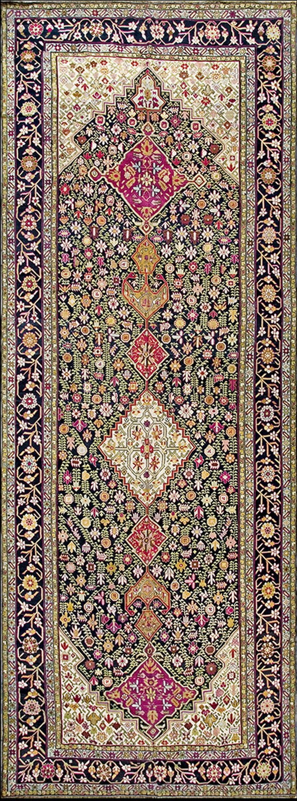 7'x19' Mid 19th Century Antique Caucasian Long and Narrow Wide Galley Karabagh gallery