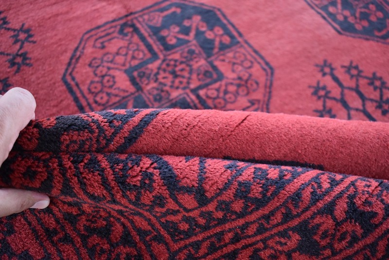 Afghan Antique Ersari Rug 7x9 ft Hand Knotted Wool Vintage Oriental Turkmen Rug gallery