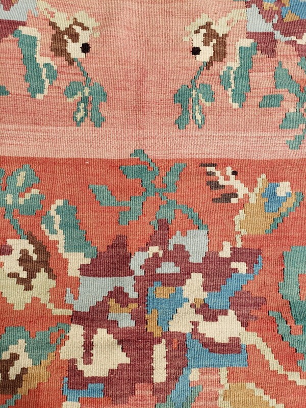 V227- ANTIQUE BESSARABIAN KILIM HAND WOVEN FLAT WEAVE runner 5.0*6.4 gallery