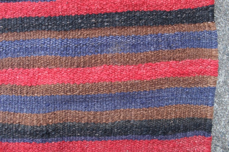 Kilim Vintage Traditional Hand Made Oriental Red Black Wool Kilim 88x113cm gallery