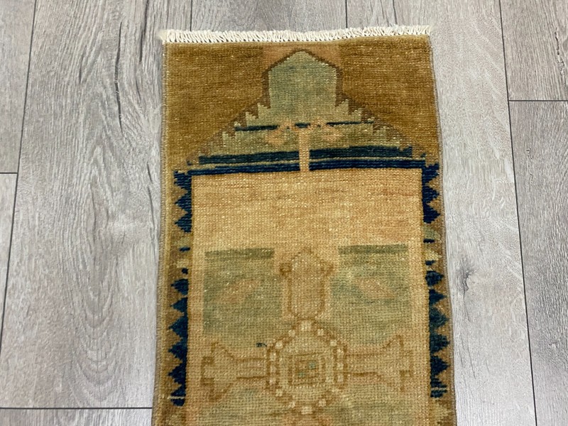Small Vintage Rug 1.0x2.5 ft, Rustic Tribal Geometric Boho Home Decor gallery
