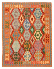 Vintage Hand Woven Area Rug 4’11” x 6’3″ Traditional Wool Oriental Carpet