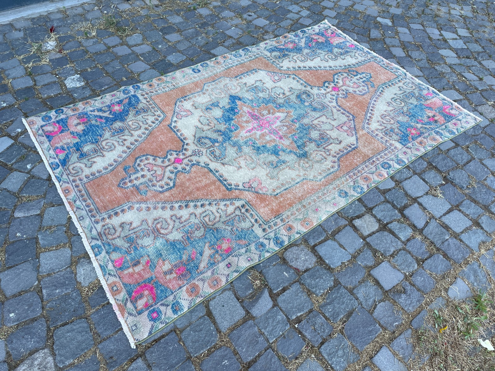 Home Decor Rug, Turkish Vintage Rug, Boho Decor Rug, Oushak 4,2 x 6,7 ft gallery