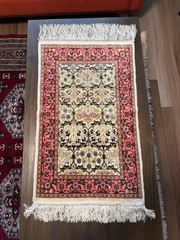 Authentic Hereke Silk on Silk Rug W/ Certificate | Double Knotted | 1’7” x 2’7”