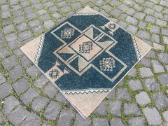 Bohemian Small Rug, Turkish Vintage Rug, Handmade Wool Rug, 2,4 x 2,4 ft
