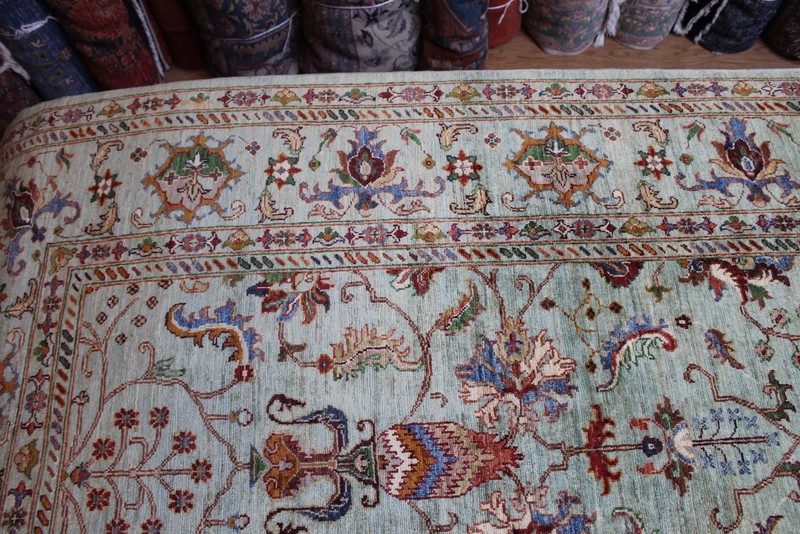 TOP QUALITY Handmade 9' x 12' Tabrez Oriental Rug NATURAL WOOL NATURAL DYES BLUE gallery