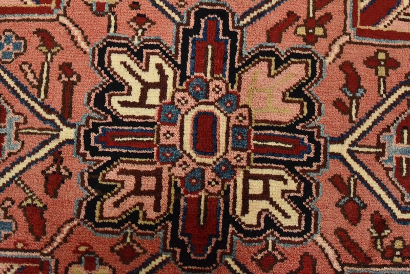 Vintage Tribal Rug 7’8” x 11’4” Red Wool Geometric Hand-Knotted Oriental Carpet gallery