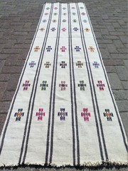 Vintage Turkish Kilim Runner, Aisle Rug, Long Carpet Runner 28″x105″ Hallway Rug