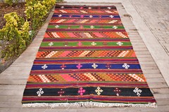 Turkish Kilim Rug 5×10 Size Handwoven Sivas Wool Multi Color Cicim 172x324cm