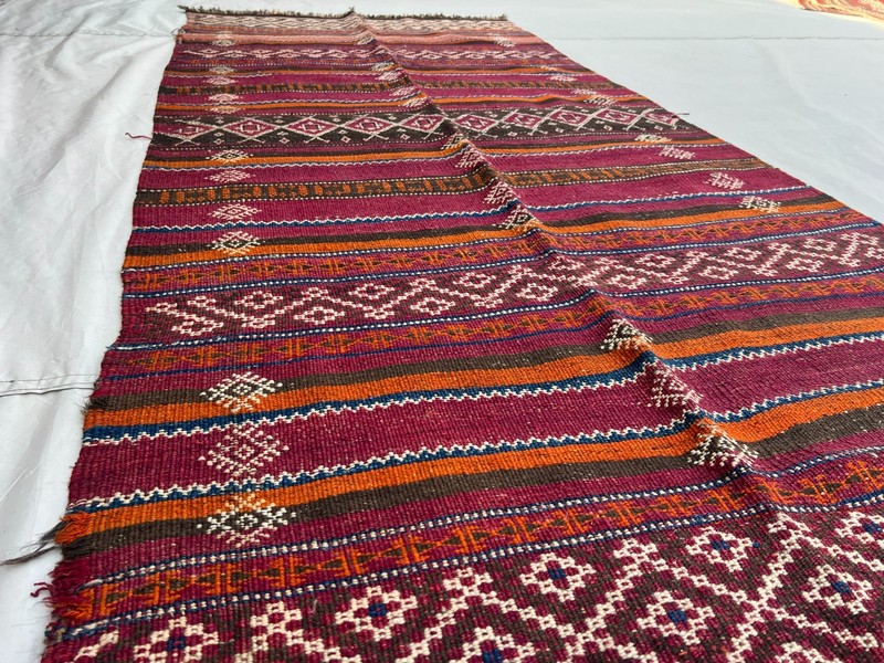 3.5 X 8 ft Vintage Stunning Full Embroidery Tribal Maldari Sistan Soumak Runner gallery
