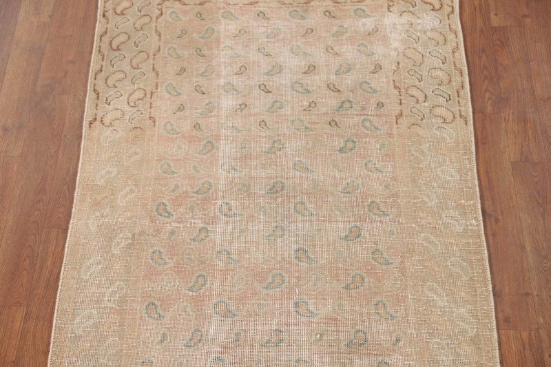Muted Distressed Wool Hand-made Vintage Rug Traditional Foyer Carpet 3x5 gallery