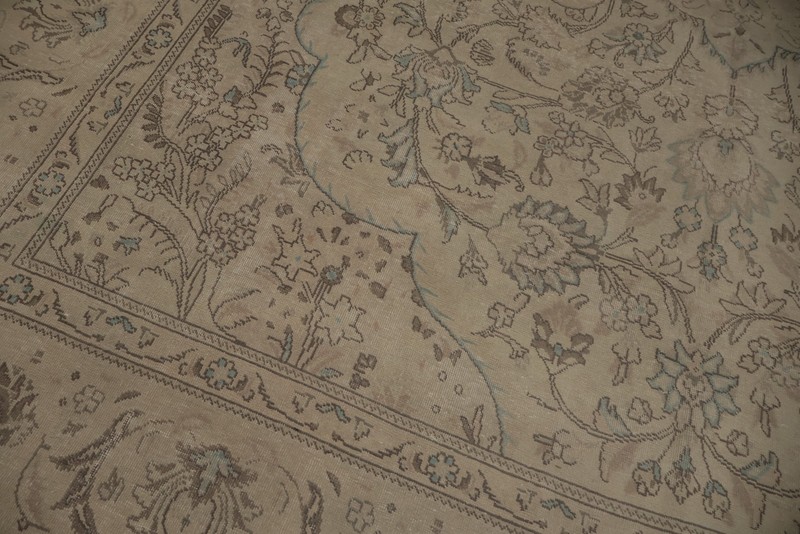 Classic Distressed Neutral Area Rug Wool Hand-made Room Size Carpet 10x13 gallery