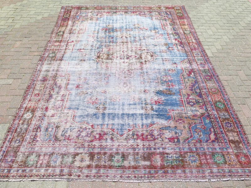 Turkish Rug, Area Rugs 8x12, Handmade Floor Carpet, Antique Wool Rug 100"X139" gallery