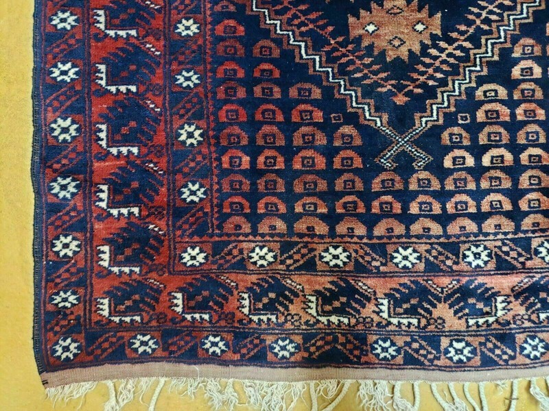3' 4" X 5' 6" Vintage Handmade Pakistan Balouchi Balouch Tribal Wool Rug Nice gallery